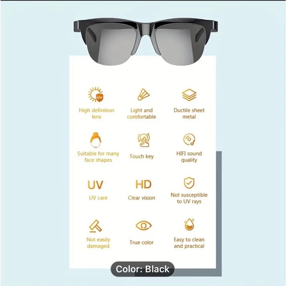 Smart Glasses Music HIFI Headset Wireless 5.3 Headphone Driving Glasses Outdoor - Picture 6 of 9